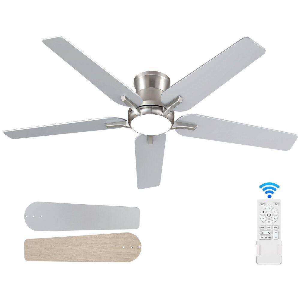 52 in. Brown Ceiling Fan with Lights and Remote, Flush Mount, 6-Speed Reversible Quiet DC Motor for Indoor Use price history on PriceWatchPro