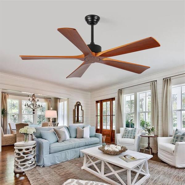 60 in. Black Integrated LED Indoor Downrod Mount Standard Ceiling