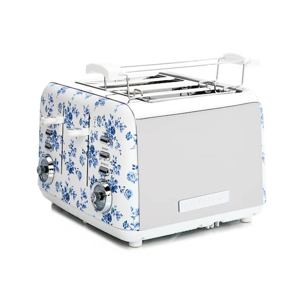 Laura Ashley 1500-Watt 4-Slice Toaster in China Rose VQSBT583LACR 