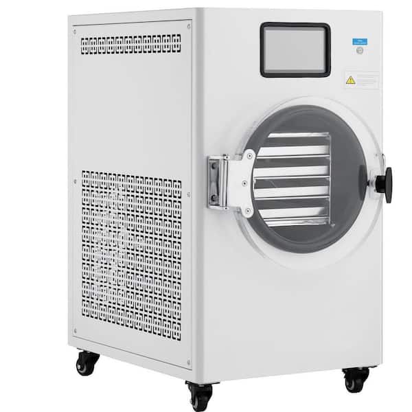 Vacuum Freeze Dryer Machine 8.8-13 LBS Dehydraror Batch Food Freeze Drying Machine 4-Layer Trays Vacuum Pump Timer White