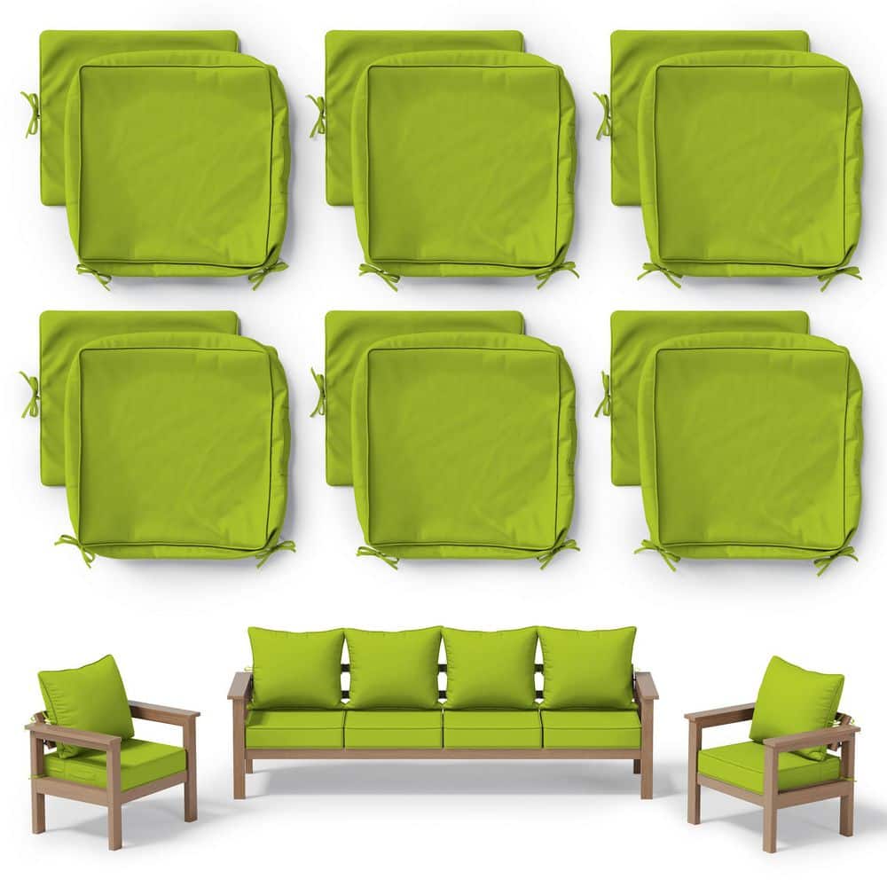 24 in. x 24 in. Slipcover Replacement Outdoor Waterproof Seat&Back Cover Set for Chair and Sofa Grass (6-Pack) price history on PriceWatchPro