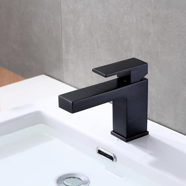 Single Hole Single-Handle Bathroom Faucet with drain in Oil Rubbed Bronze