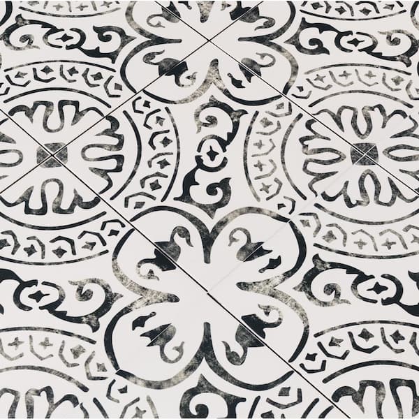 MSI Encaustic Baroque Stamp 8 in. x 8 in. Matte Porcelain Floor