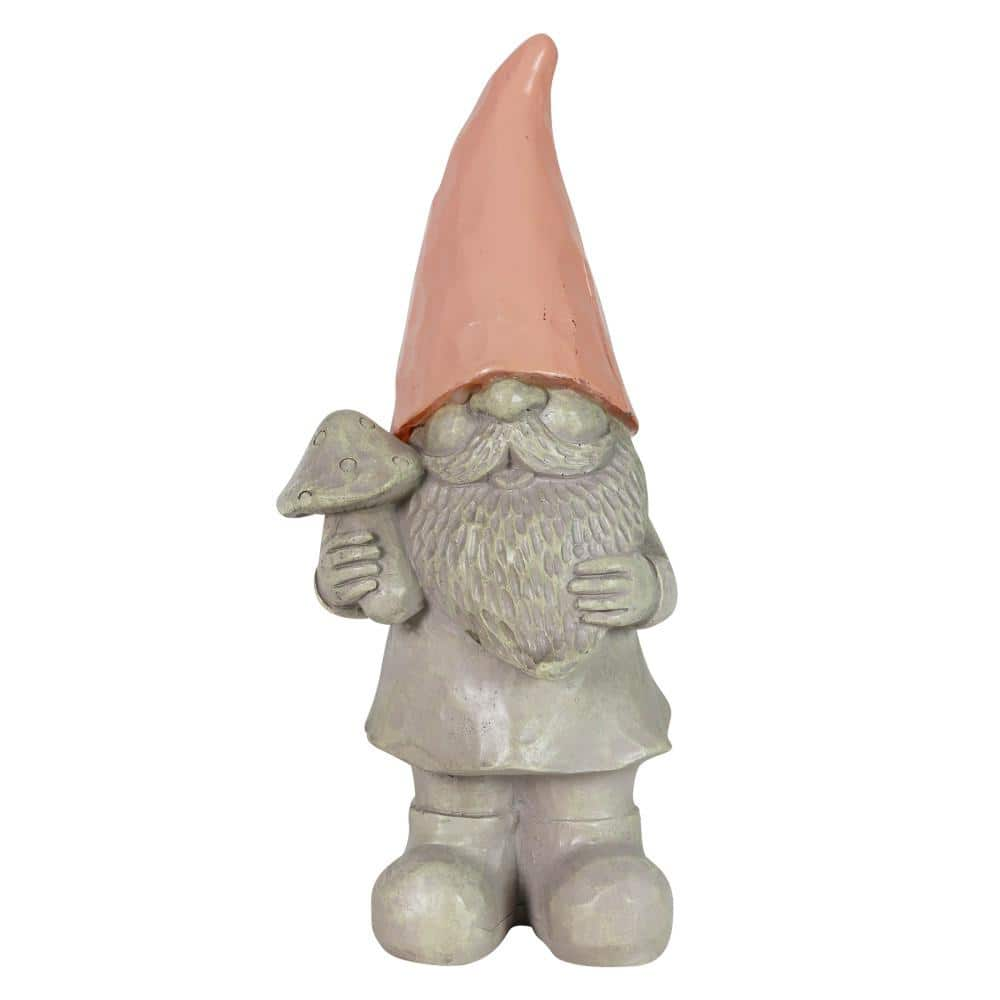 Exhart Solar Peach Happy Hat Gnome Garden Statue 18193-RS - The Home Depot