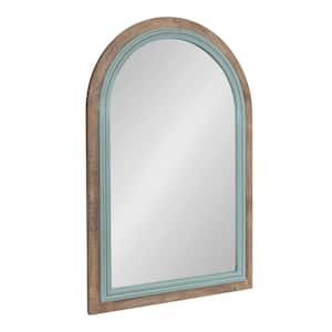 Palmer 24.00 in. W x 36.00 in. H Rustic Brown Arch Farmhouse Framed Decorative Wall Mirror