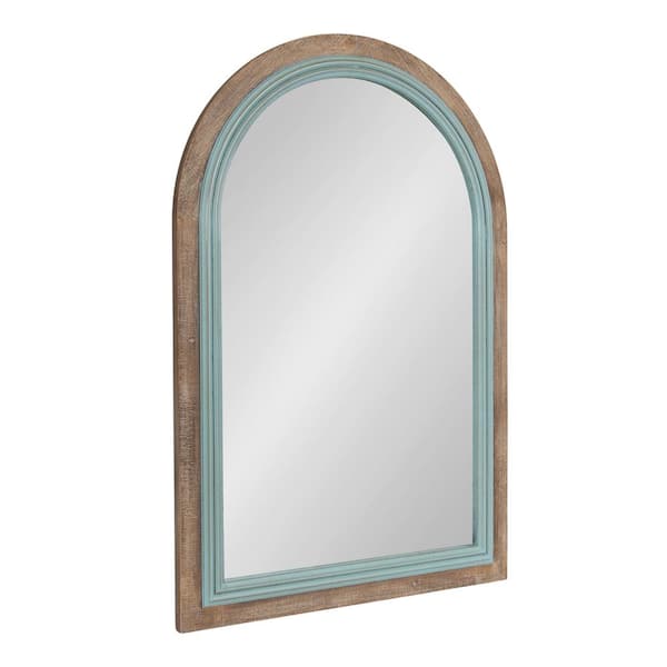 Kate and Laurel Palmer 24.00 in. W x 36.00 in. H Rustic Brown Arch Farmhouse Framed Decorative Wall Mirror