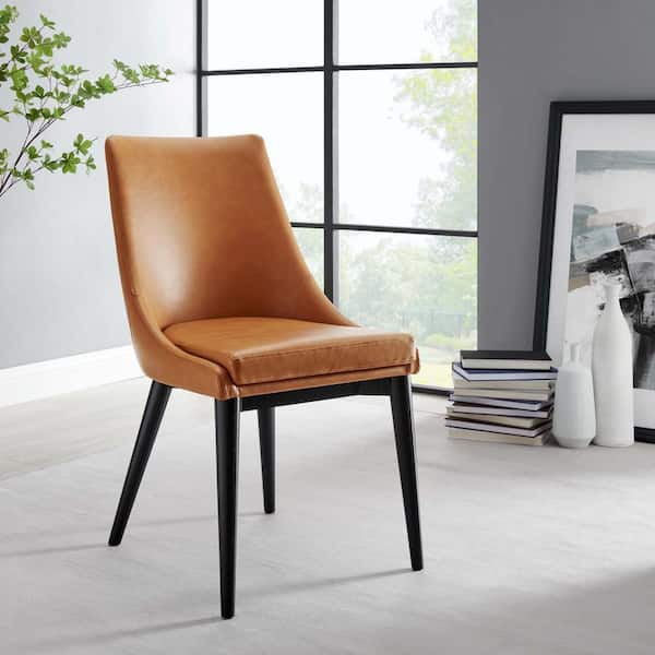 Viscount Faux Leather Dining Chair in Tan
