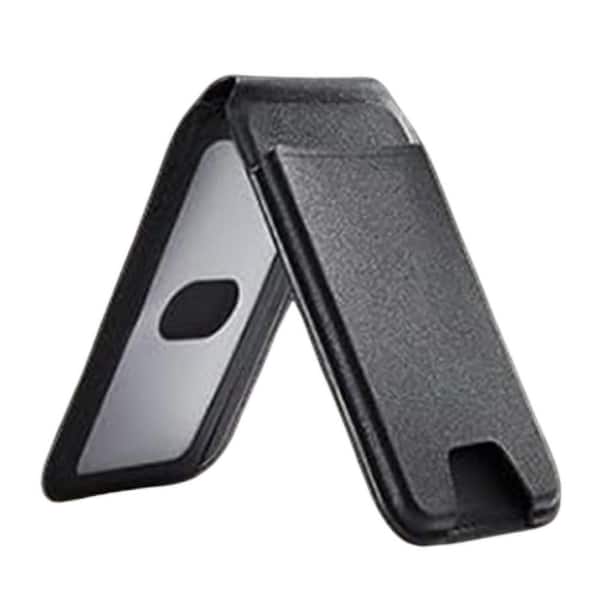 OBJLGEV Magnetic Wallet with Adjustable Stand, Holds 5 Cards, Ultra-Slim Vegan Leather for iPhone 16/15/14/13/12, Black