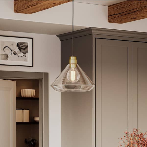 Progress Lighting Avec 13.5 in. 1-Light Matte Black Farmhouse Pendant