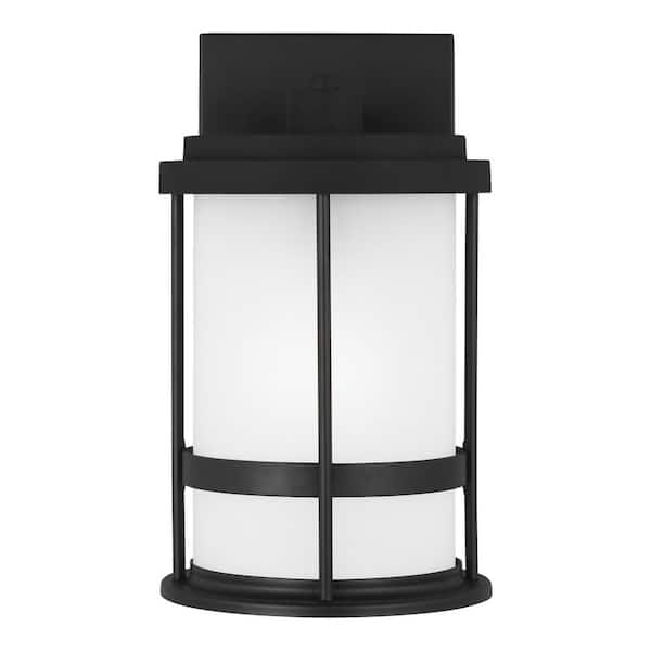 Generation Lighting Wilburn 1-Light Black Outdoor Wall Lantern