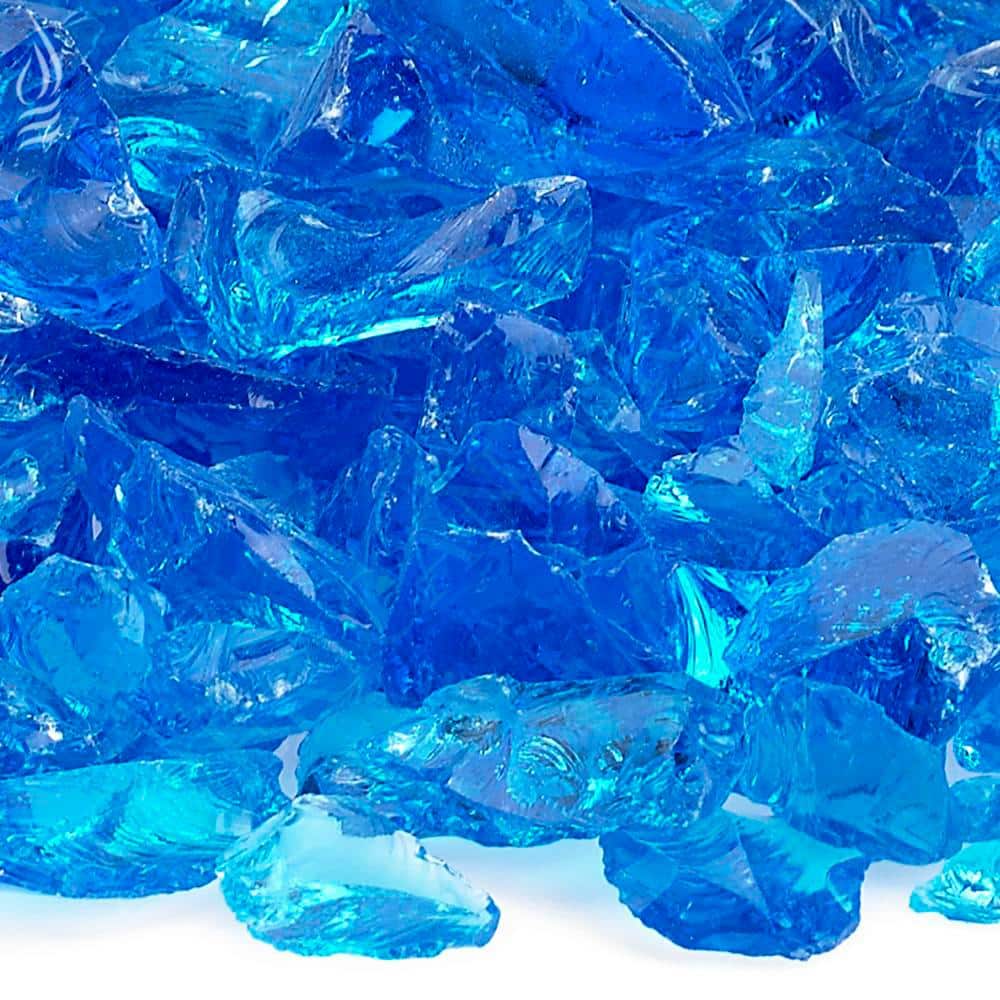 American Fire Glass Turquoise Recycled Fire Pit Glass Medium 18 28 Mm 10 Lbs Bag Cg