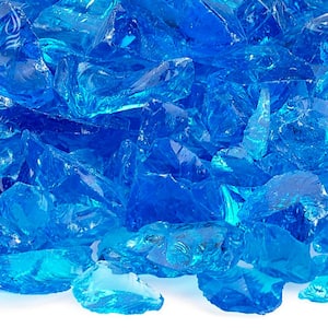 Turquoise Recycled Fire Pit Glass - Medium (18-28 mm) 10 lbs. Bag