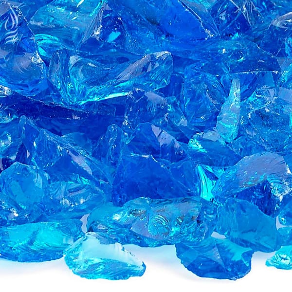 American Fire Glass Turquoise Recycled Fire Pit Glass - Medium (18-28 mm) 10 lbs. Bag