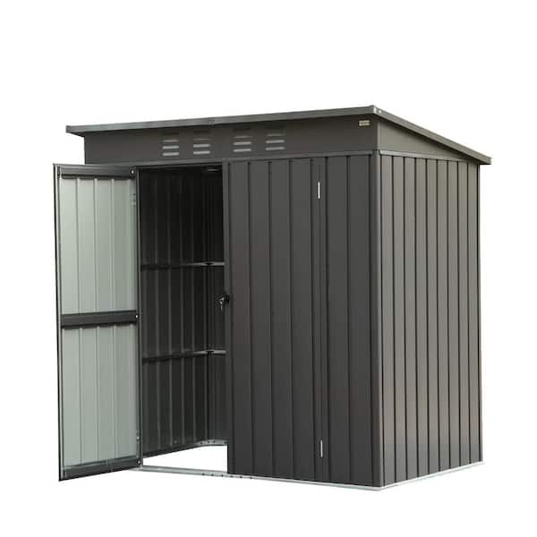 Boosicavelly 6 ft. W x 4 ft. D Metal Storage Shed with Double Door (24 sq. ft.)