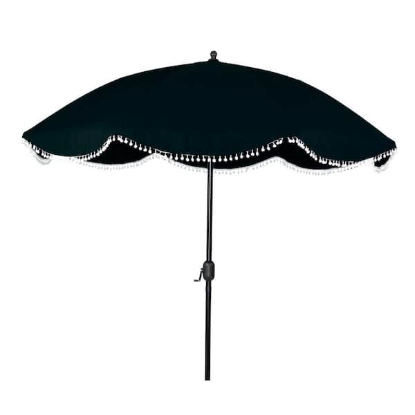 Sun-Ray 9 ft. Round Market Patio Umbrella in Black