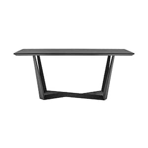 Radford 71 in. W Rectangular Dark Gray Melamine Dining Table with Black Finish (Seats Up to 6)