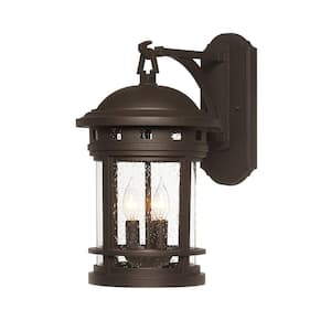 Sedona 20 in. Oil Rubbed Bronze 3-Light Outdoor Line Voltage Wall Sconce with No Bulbs Included