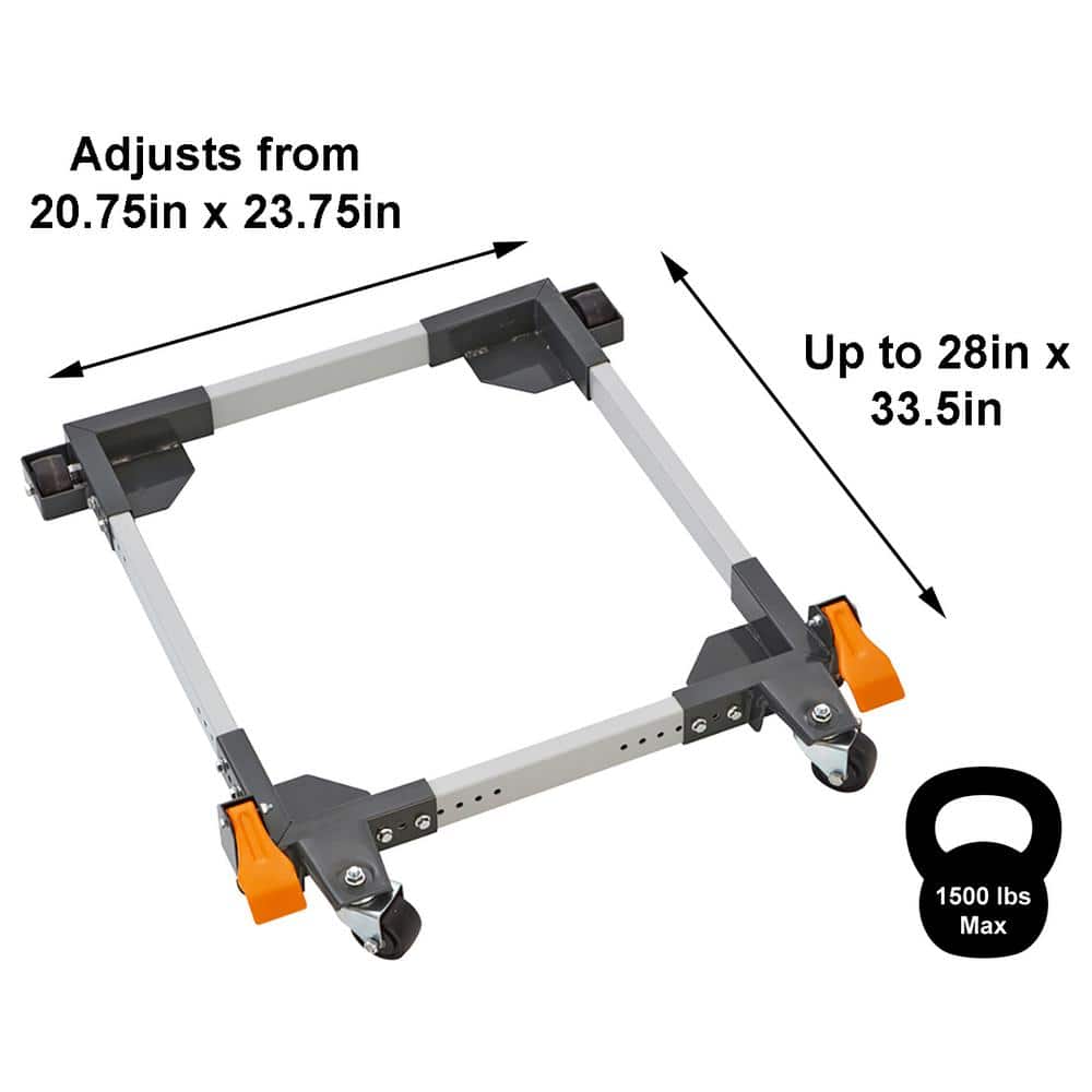 Heavy-Duty Adjustable Steel Mobile Base with Locking Casters