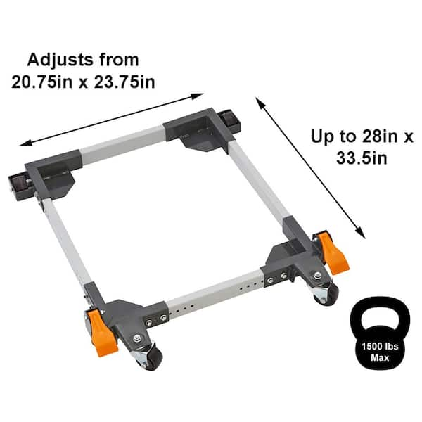 Steel Super Duty 1500 lb. Capacity Adjustable Universal Mobile Base