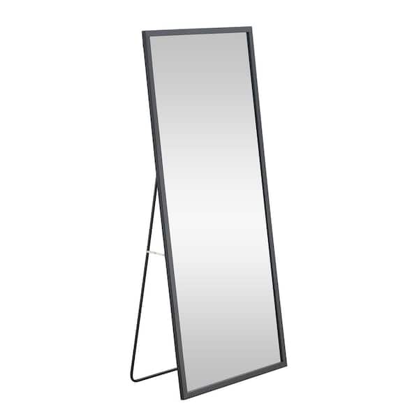 Unbranded Black 32 in. W x 71 in. H Rectangle Solid Wood Wall Mounted Full Length Mirror for Living Room Bedroom or Clothing Store
