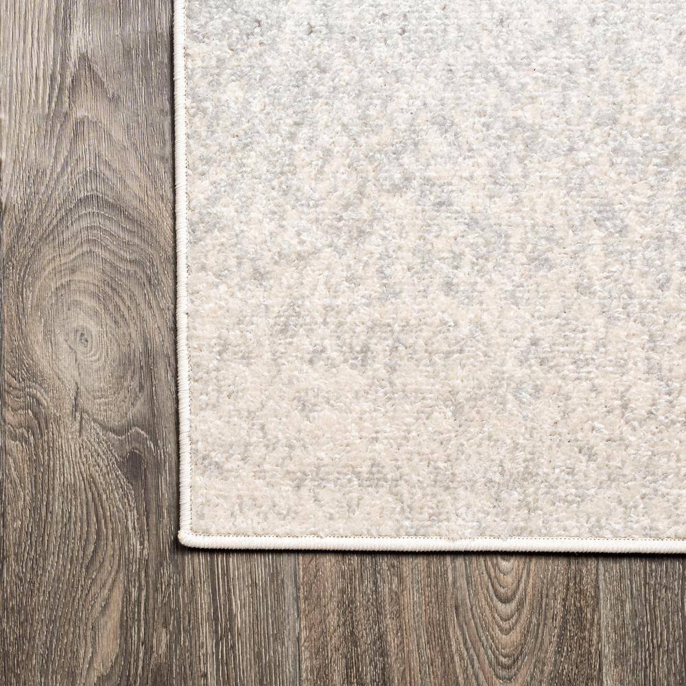 Gray and Cream Abstract Reversible 4' x 6' Synthetic Rug