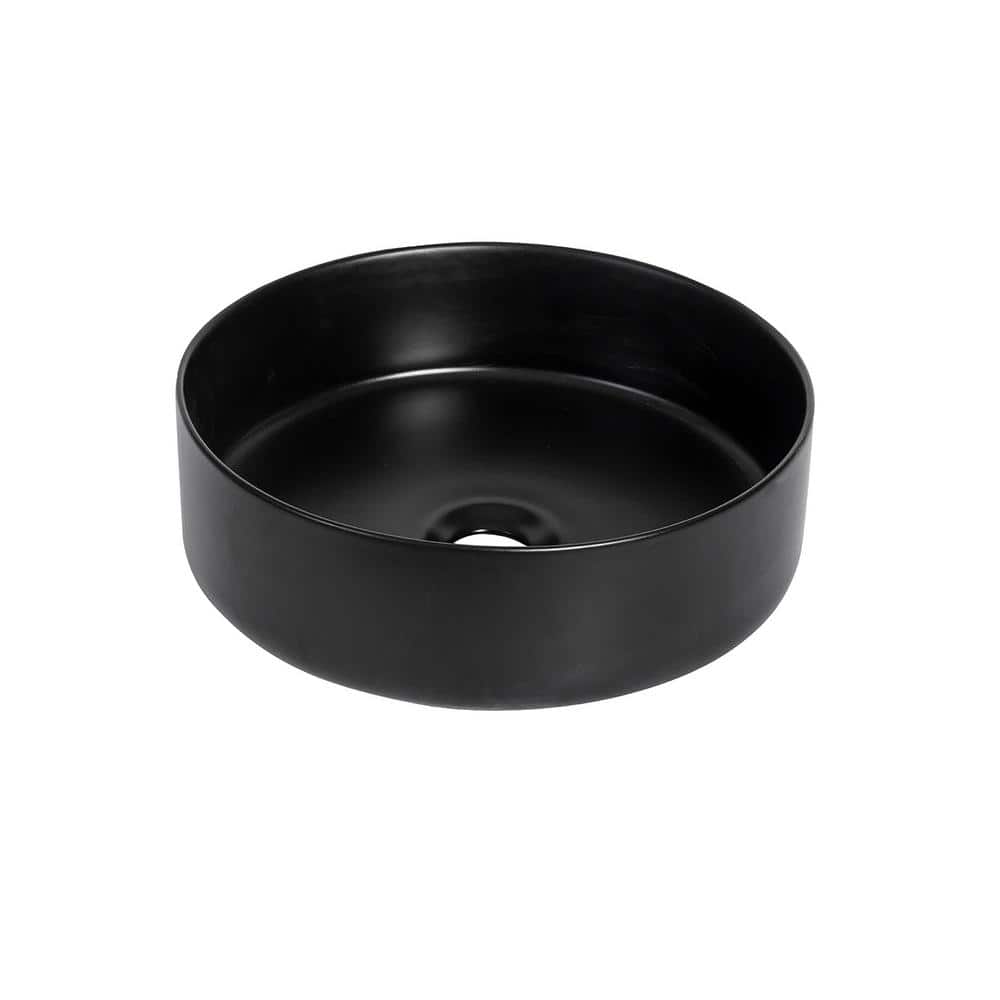 14 in. Matte Black Ceramic Round Vessel Bathroom Vanity Sink price history on PriceWatchPro