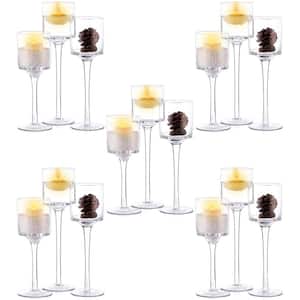 Clear Glass Hurricane Candle Holder (Set of 15)