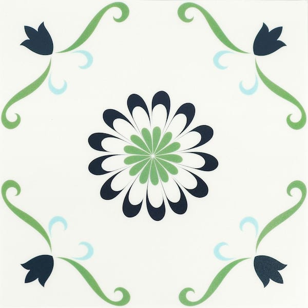 Vinyl Peel and Stick Wall Tiles 12 in. x 12 in. Self-Adhesive Backsplash Tile Stickers, Green (10-Pack)