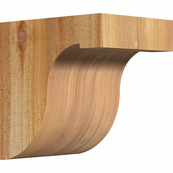 Ekena Millwork 6 in. x 8 in. x 8 in. Western Red Cedar Del Monte Rough Sawn Corbel