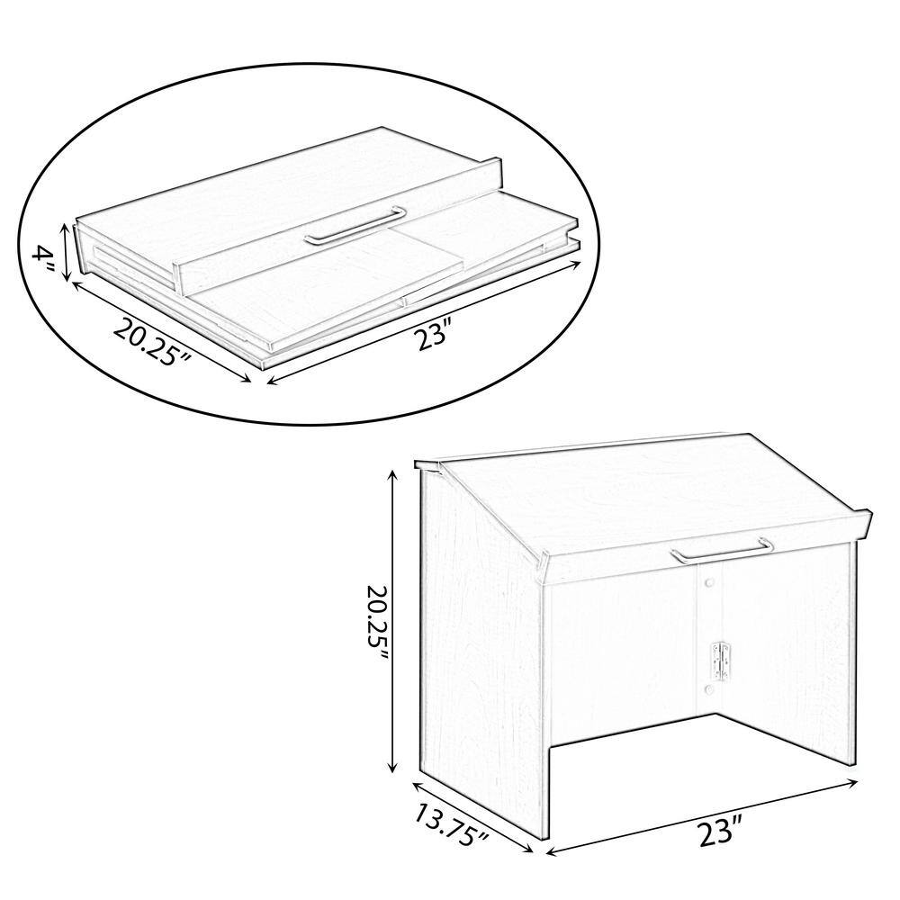 White Foldable Tabletop Portable Lectern for Office and Home
