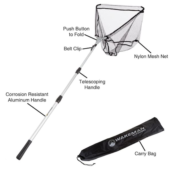 Telescopic Folding Fishing Net Handle Fishing Landing Net Pole 3 Sections  NEW