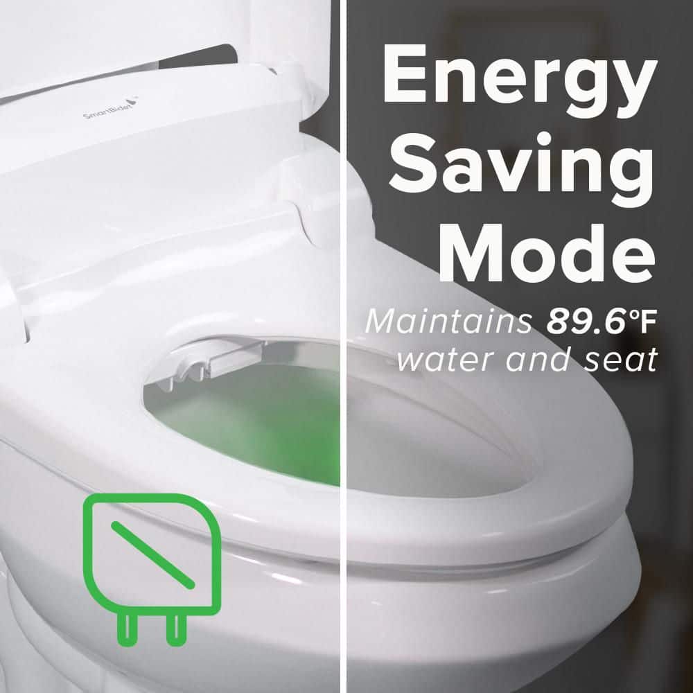 White Polypropylene Heated Electric Bidet Toilet Seat with Remote