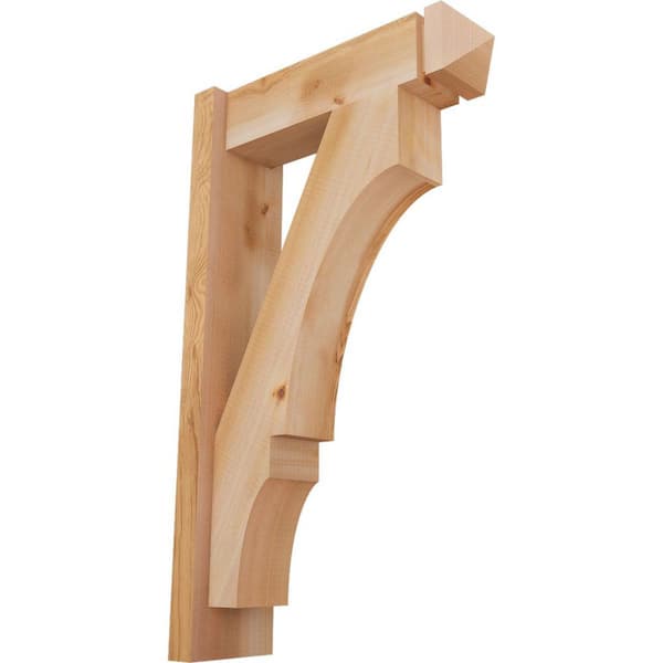 Ekena Millwork 6 in. x 30 in. x 18 in. Western Red Cedar Del Balboa Arts and Crafts Smooth Outlooker