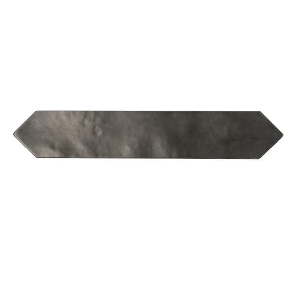 Festa Black 1.7 in. x 9.6 in. Matte Ceramic Picket Wall and Floor Tile (2.37 sq. ft./case) (23-pack)