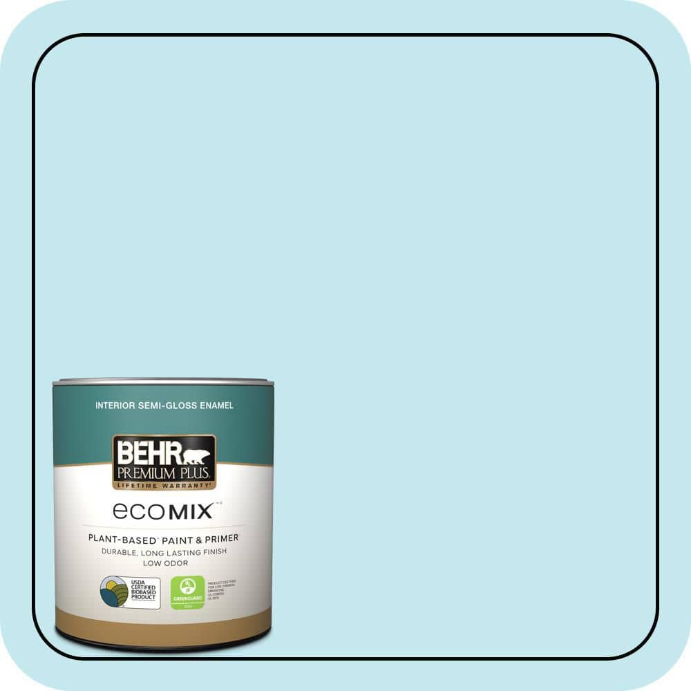 1 qt. #P480-1 Niagara Mist Semi-Gloss Enamel EcoMix Plant-Based Interior Paint & Primer price history on PriceWatchPro
