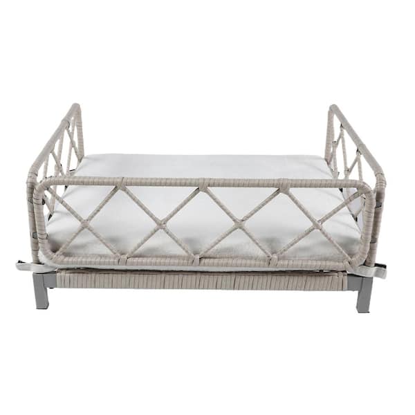 Medium Gray Wicker Dog Bed