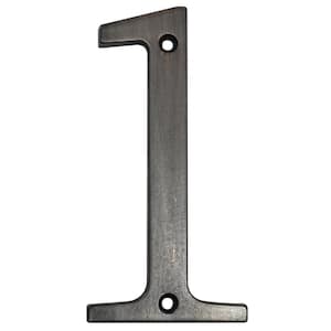 4 in. Aged Bronze Flush Mount House Number 1