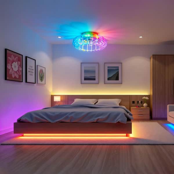 LED MULTI-FUNCTION FAN LIGHT シーリングライト Sunpez 21 in. White Flush Mount Standard Style Stepless Dimming