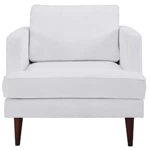 Agile Upholstered Fabric Armchair in White