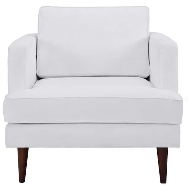 MODWAY Agile Upholstered Fabric Armchair in White