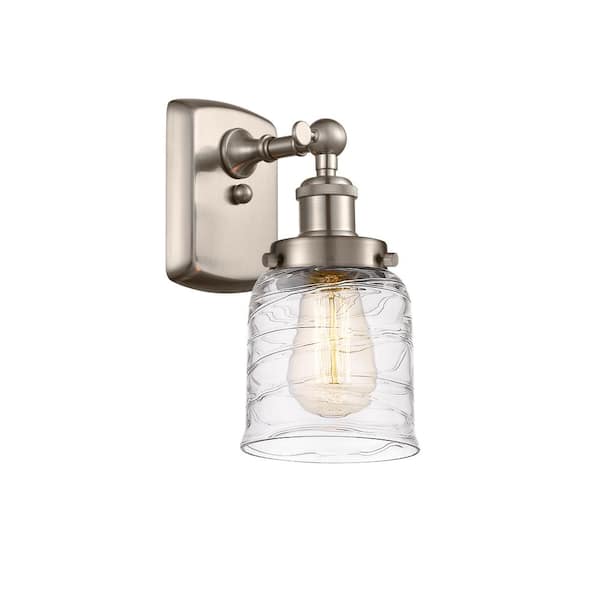 Innovations Bell 1-Light Brushed Satin Nickel Deco Swirl Wall Sconce ...