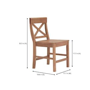 Cedarville Patina Oak Finish Dining Chair with Cross Back (Set of 2) (19.42 in. W x 31.98 in. H)