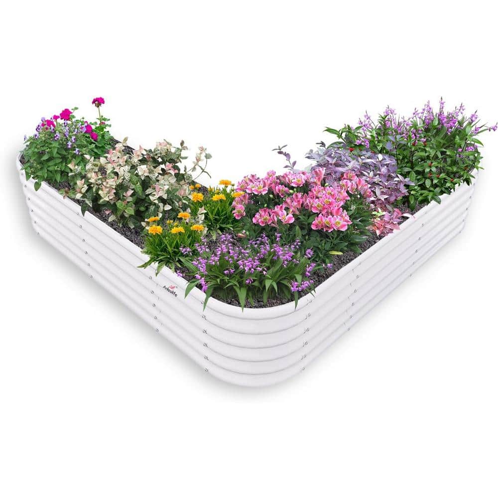 81x81x18 in LargeAnti-Rust Heart-Shaped Galvanized Raised Garden Beds Outdo