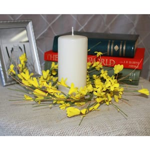 4.25 in. Forsythia Candle Ring (Set of 2)