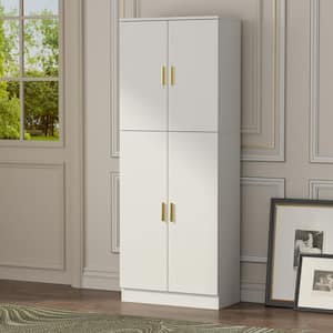 White Storage Cabinet with 5-Shelves 23.3 in. L x 11.8 in. W x 61.2 in. H