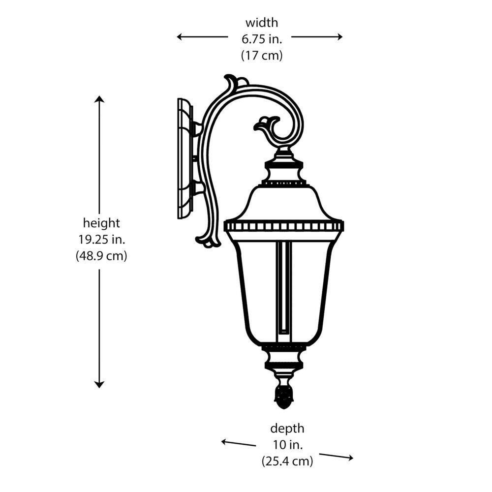 Classic Black Cast Aluminum Lantern with Crackle Glass