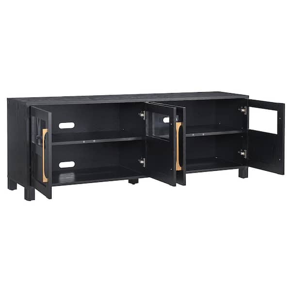 Meyer&Cross Holbrook Black Grain Rectangular TV Stand for TV's up