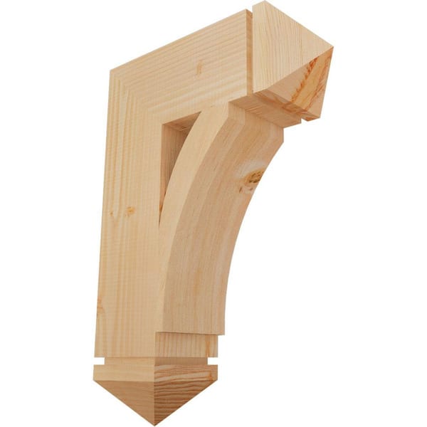 Ekena Millwork 5.5 in. x 26 in. x 18 in. Douglas Fir Thorton Arts and Crafts Smooth Bracket