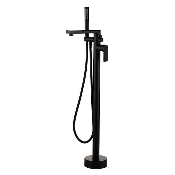 VEVETTA Single-Handle Freestanding Tub Faucet with Handheld Shower in. Matte Black