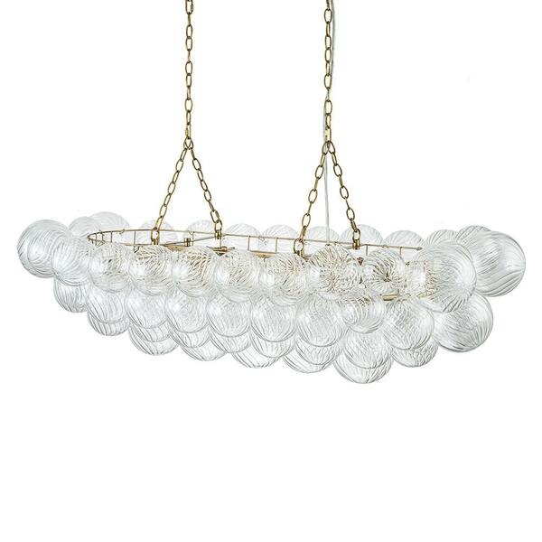 Novelbright『Chandelier』 HUOKU Neuvy 8-Light 50.4 in. W Brass Chandelier with Swirled